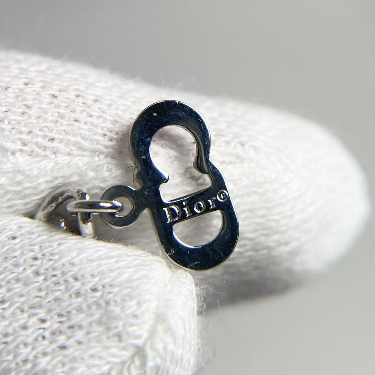 DIOR rhinestone silver plate necklace