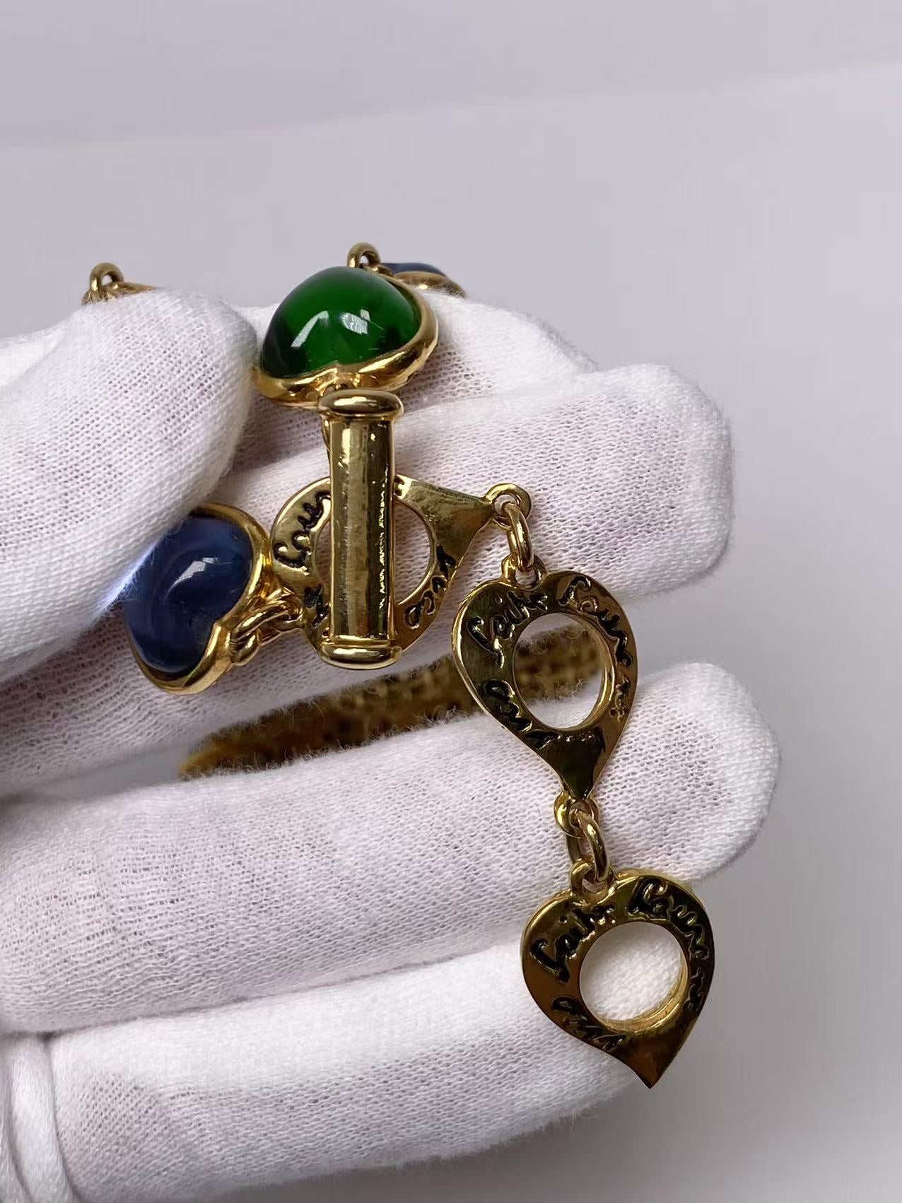 YSL Color Stone Clover Necklace