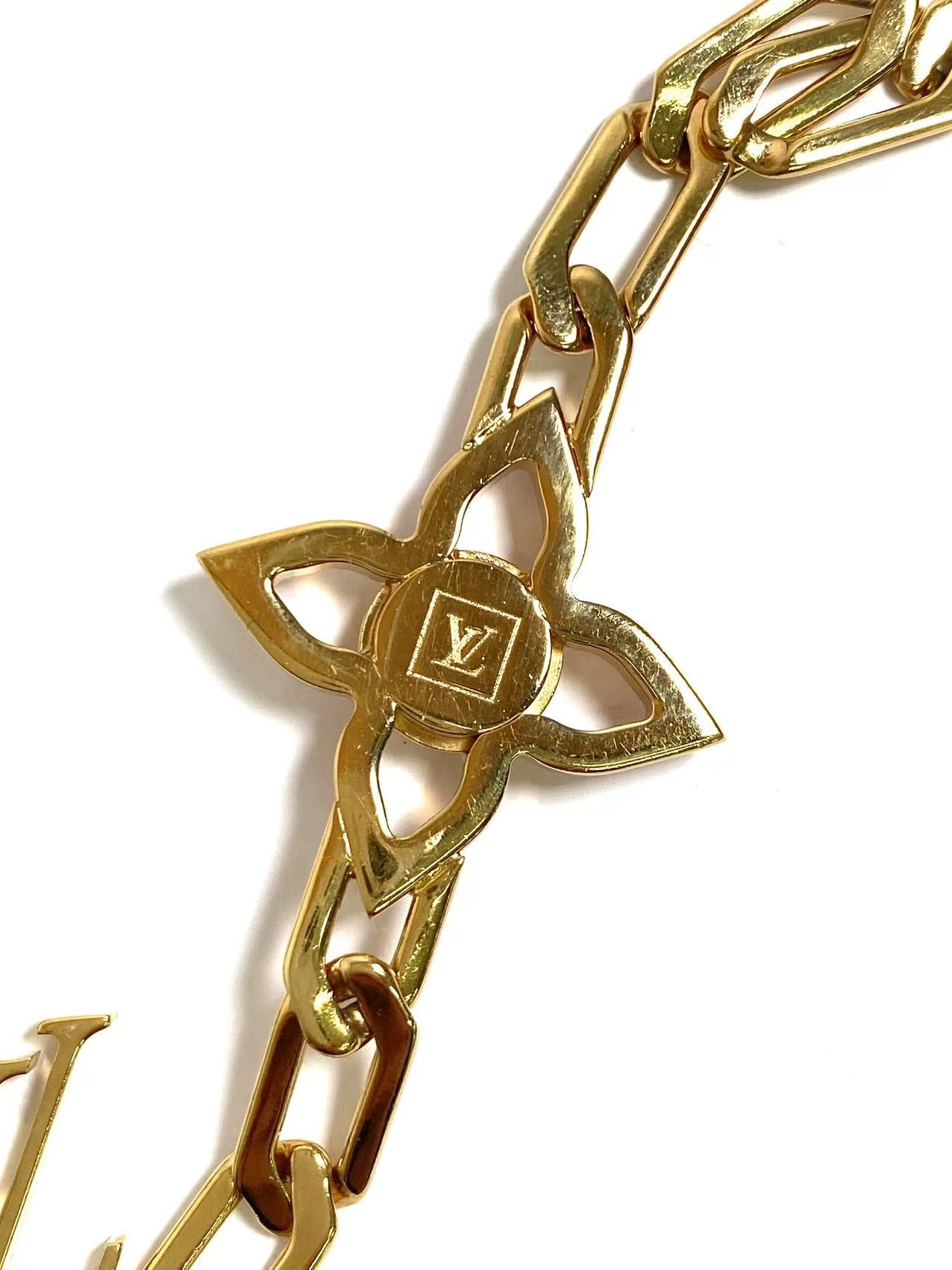 LOUIS VUITTON Monogram Motif Chain Belt