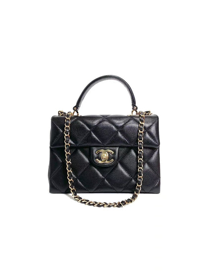 CHANEL Caviskin top handle chain shoulder bag