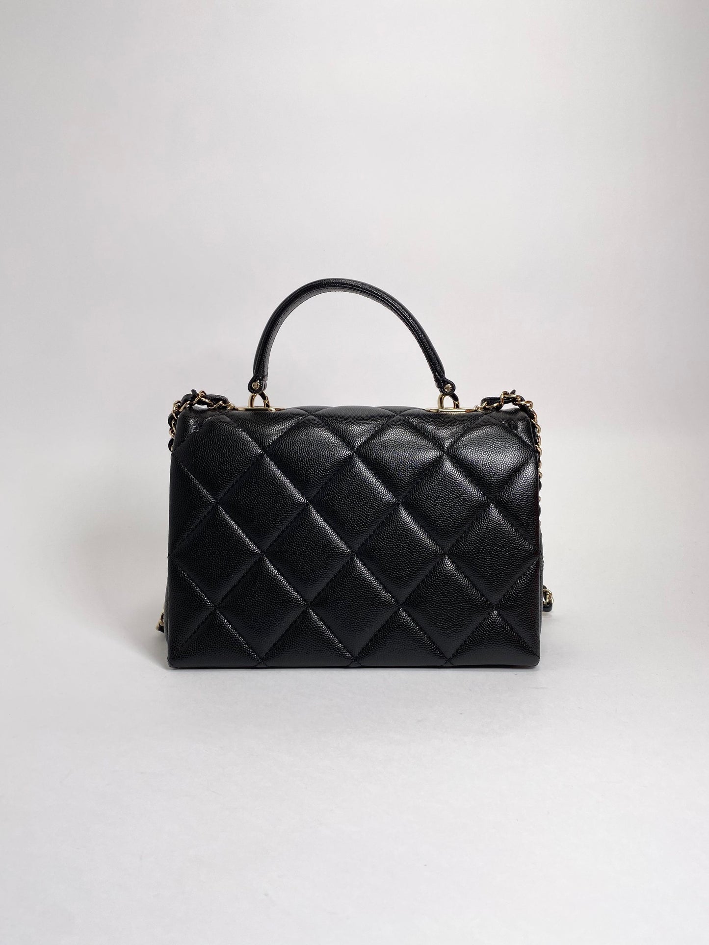 CHANEL Caviskin top handle chain shoulder bag