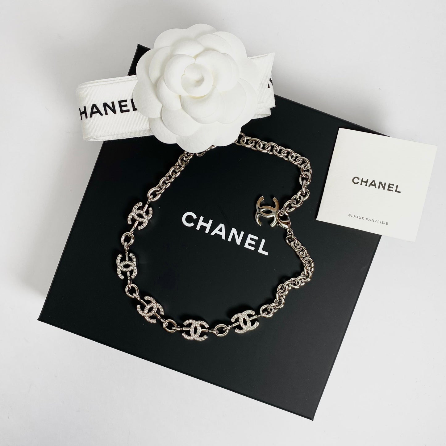 CHANEL 5ココマーク ラインストーン ネックレス｜25C