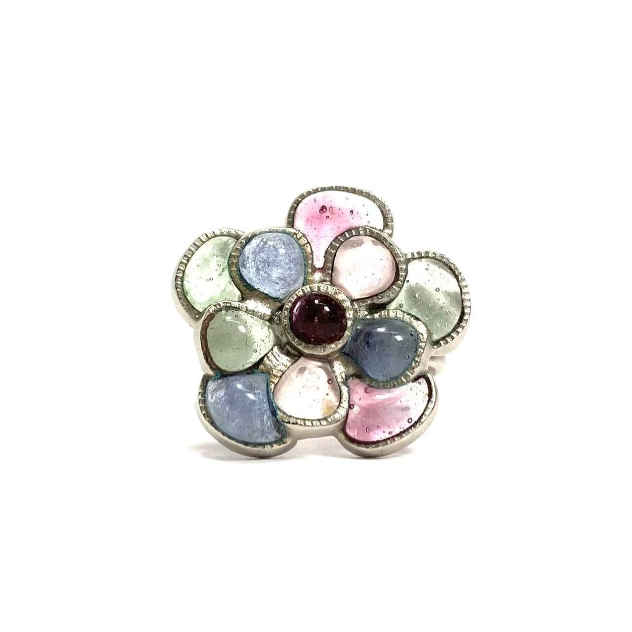 CHANEL Camellia Color Stone Flower Ring | 98A