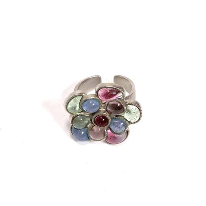 CHANEL Camellia Color Stone Flower Ring | 98A