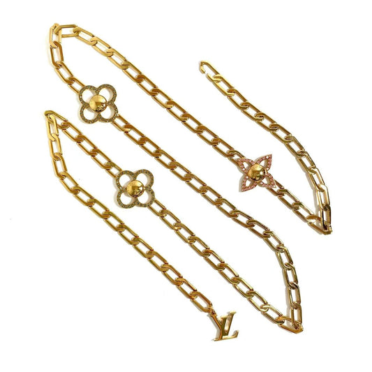 LOUIS VUITTON Monogram Motif Chain Belt