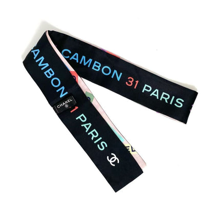 CHANEL Coco Mark Multicolor Scarf Hair Accessory
