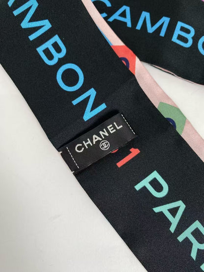 CHANEL Coco Mark Multicolor Scarf Hair Accessory
