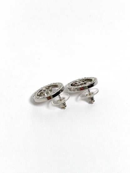 CHANEL Rhinestone Round Earrings | 22V