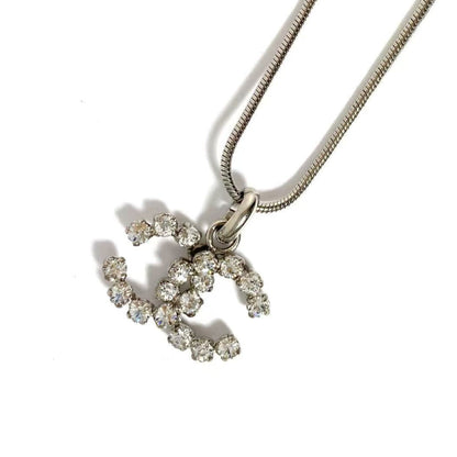 CHANEL ラインストーン ココマーク ペンダントネックレス｜00A