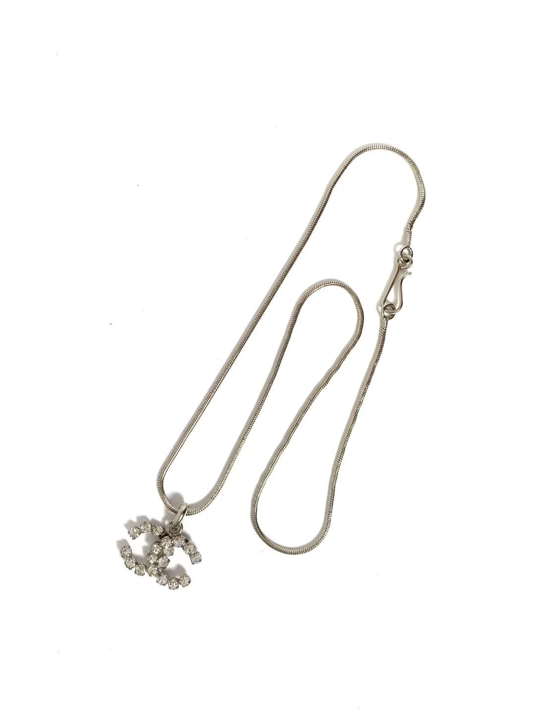 CHANEL ラインストーン ココマーク ペンダントネックレス｜00A