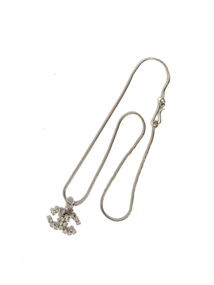 CHANEL ラインストーン ココマーク ペンダントネックレス｜00A